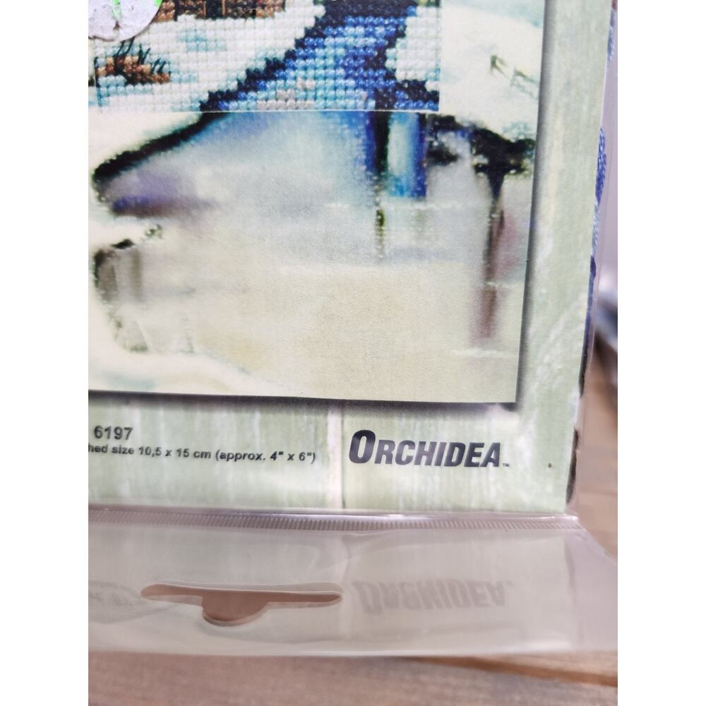 Orchidea Complete cross stitch kit - greetings card Winter landscape 6197 - Picture 3 of 4